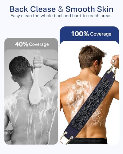 Yiclick Back Scrubber with Dual Loofah & Exfoliating Sides