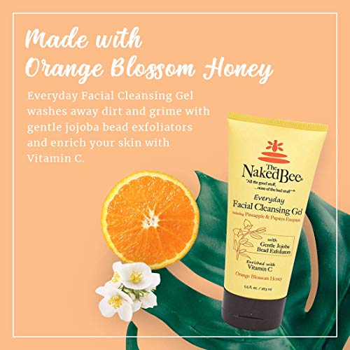 The Naked Bee Gel Cleanser Facial Wash (5.5 oz) Hydrating & Moisturizing - Daily Gel Cleanser Face Wash for All Skin Type with Orange Blossom Honey (Pack of 2)