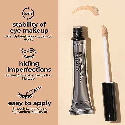 Lamel Insta Eyeshadows Base - Universal Colours - Clear, Waterproof, Vegan, Cruelty-Free, Made for Long-Lasting Wear - For Any Skin Tone and Type - 10 ml