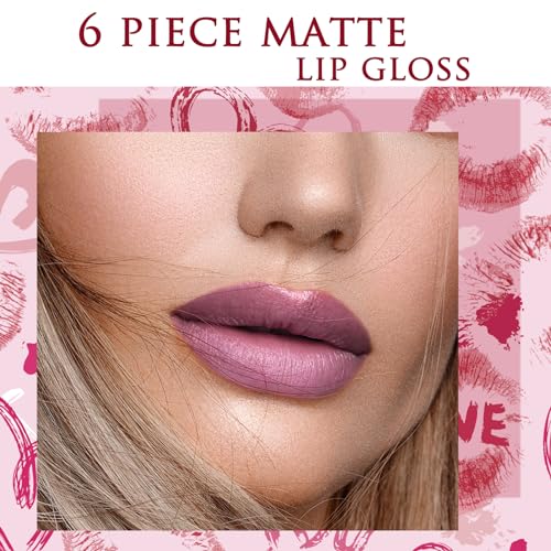 6-Color Matte Lipgloss Set Waterproof Liquid Lip Tint Kit