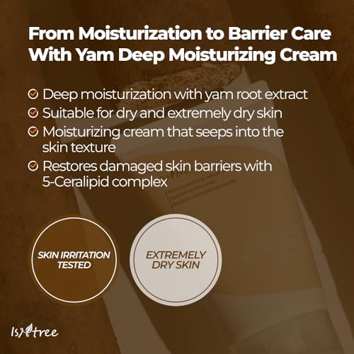 IsNtree Yam Root Vegan Milk Cream 80ml, 2.7 fl.oz | Nourishing moisturizer | vegan milk moisturizer | Korean Skincare