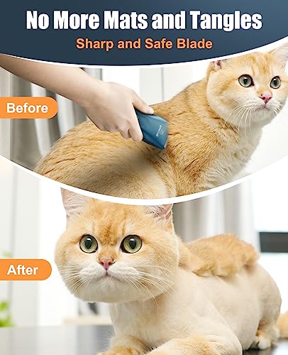 Oneisall Waterproof Cat Clippers for Matted Hair - Quiet & Cordless