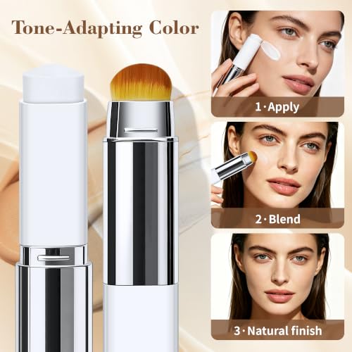 Color-Changing Foundation Stick with Brush - All Skin Tones