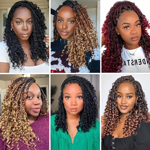 Goddess Box Braids Crochet Hair 12 Inch 8 Packs - Pre-Looped