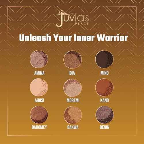 Juvia's Place Palette The Warrior - Warm Golds, Browns & Bronzes, Shades of 9, Warm and Neutral Palette, Pigmented Makeup Palette Eye Color & Shine