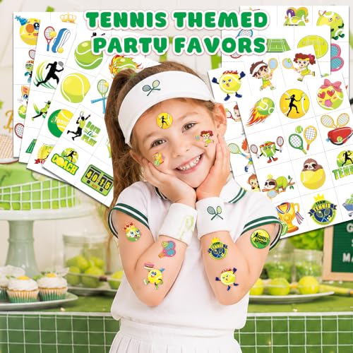 96 PCS Tennis Ball Temporary Tattoos for Kids Party
