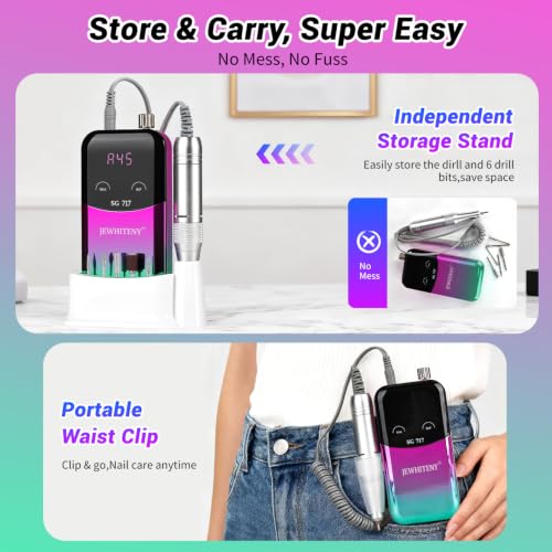 Professional Electric Nail Drill 45000RPM with 6 Bits & Bands