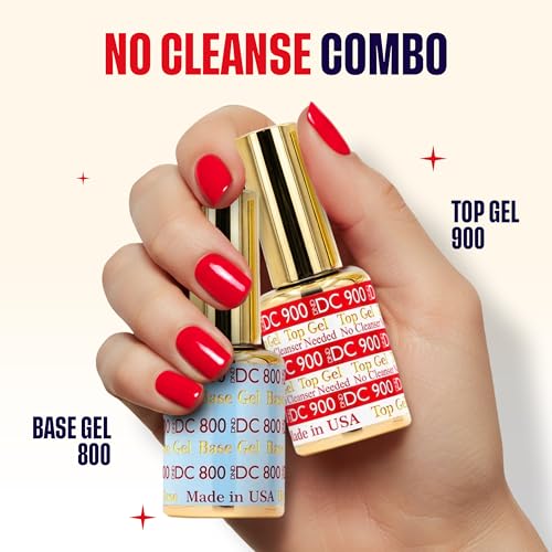 Daisy DND Gel Base Coat & No Cleanse Top Coat Set for UV/LED Light