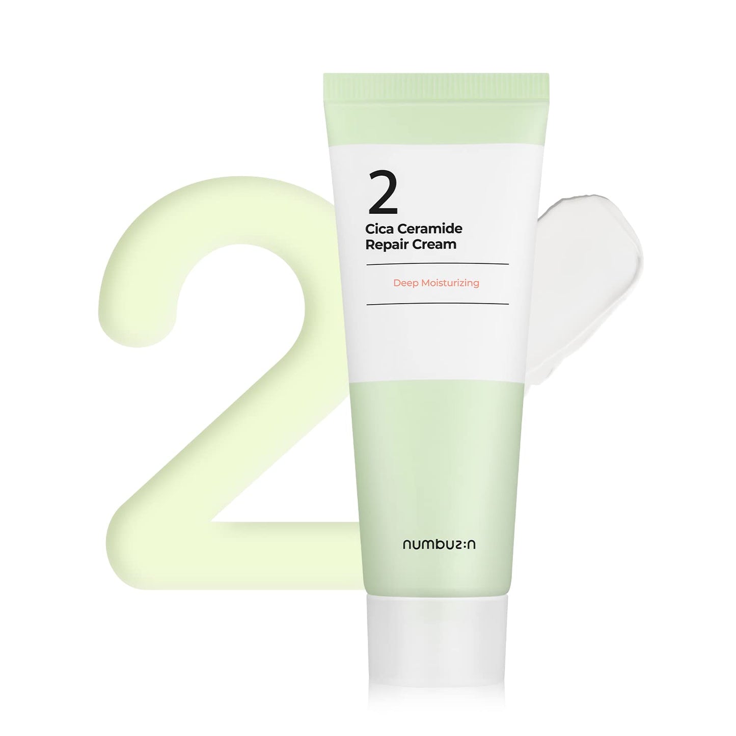 numbuzin No.2 Cica Ceramide Repair Cream | Facial Moisturizer, Strengthen Skin Barrier, Centella Asiatica, Real Ceramide, Butter Texture | Korean Skin Care for Face, 2.02 fl oz