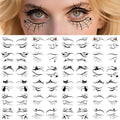 24pcs Halloween Temporary Tattoo Stickers with Lash Designs