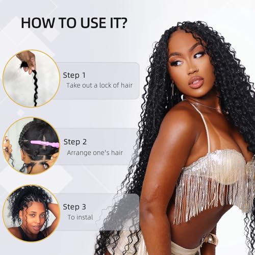 Freemiss 100g 16 Inch Deep Wave Human Braiding Hair - 2 Bundles