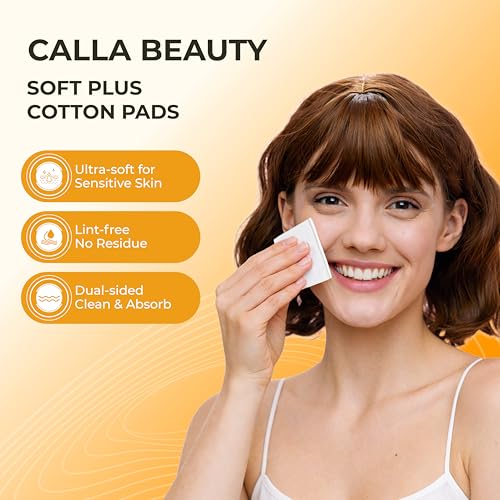 Soft Plus Cotton Pads for Face, Medium Thick Dual-Sided Cotton Rounds, Lint Reduced, Tear Resistant & Absorbent, Makeup Remover Pads & Toner Pads for Daily Skincare (1,000 Counts)