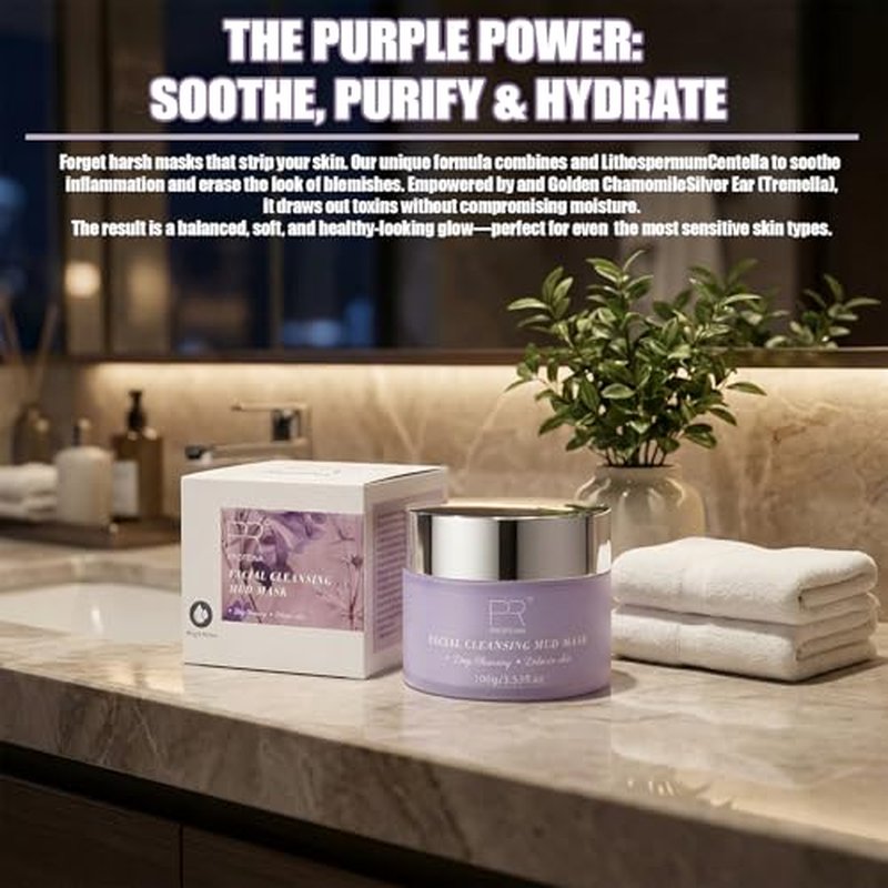 Non-Drying Clay Face Mask for Oily & Sensitive Skin, 4.23 Oz