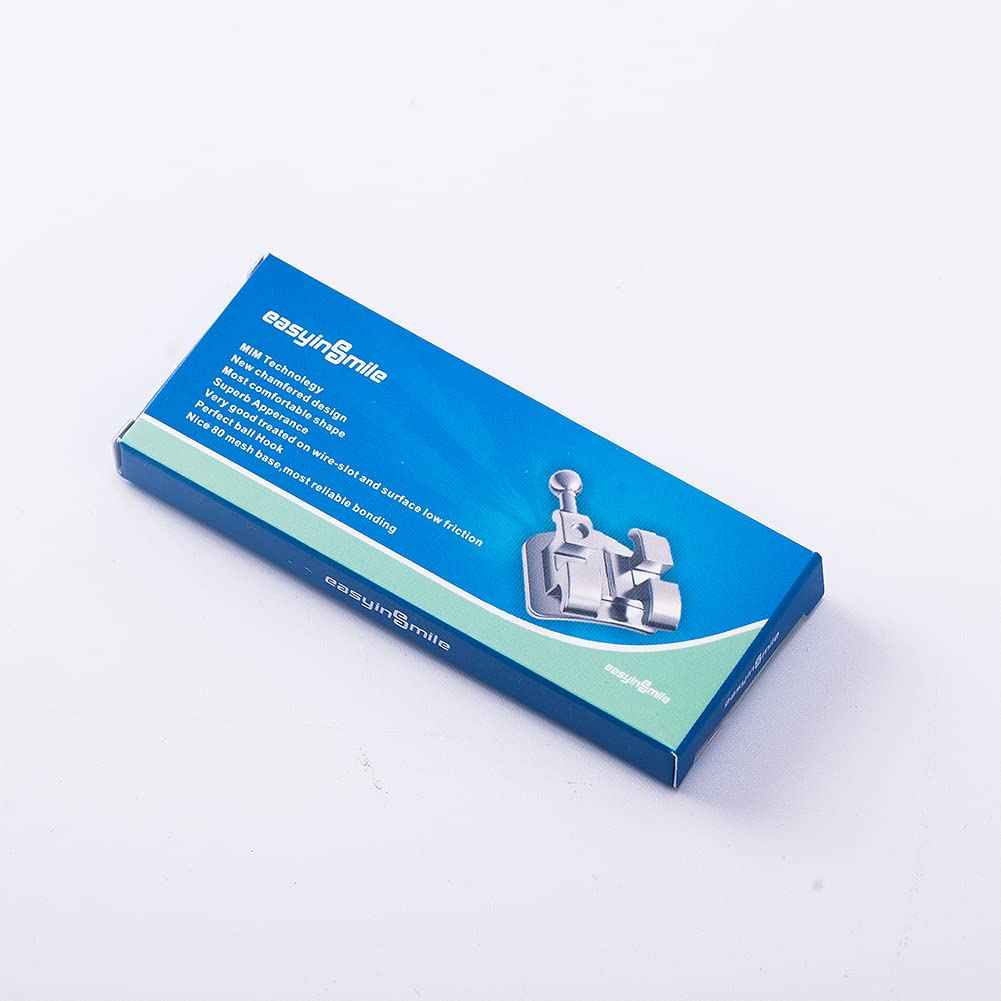 SNAWOP Dental Orthodontic Brackets 20PCS Mini Metal Braces Slot.022 Hooks (Roth 022 3-4-5 with Hooks)