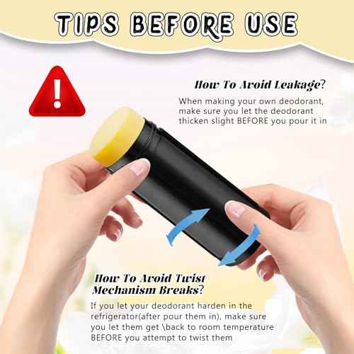 15 Pack 2 oz/60ml Plastic Deodorant Containers,Empty Round Twist-Up Solid Stick Tube Container for Homemade Deodorant,Shaving Soap Stick,Heel Lip Balm,Solid Lotion Bars-Top Filling,Black