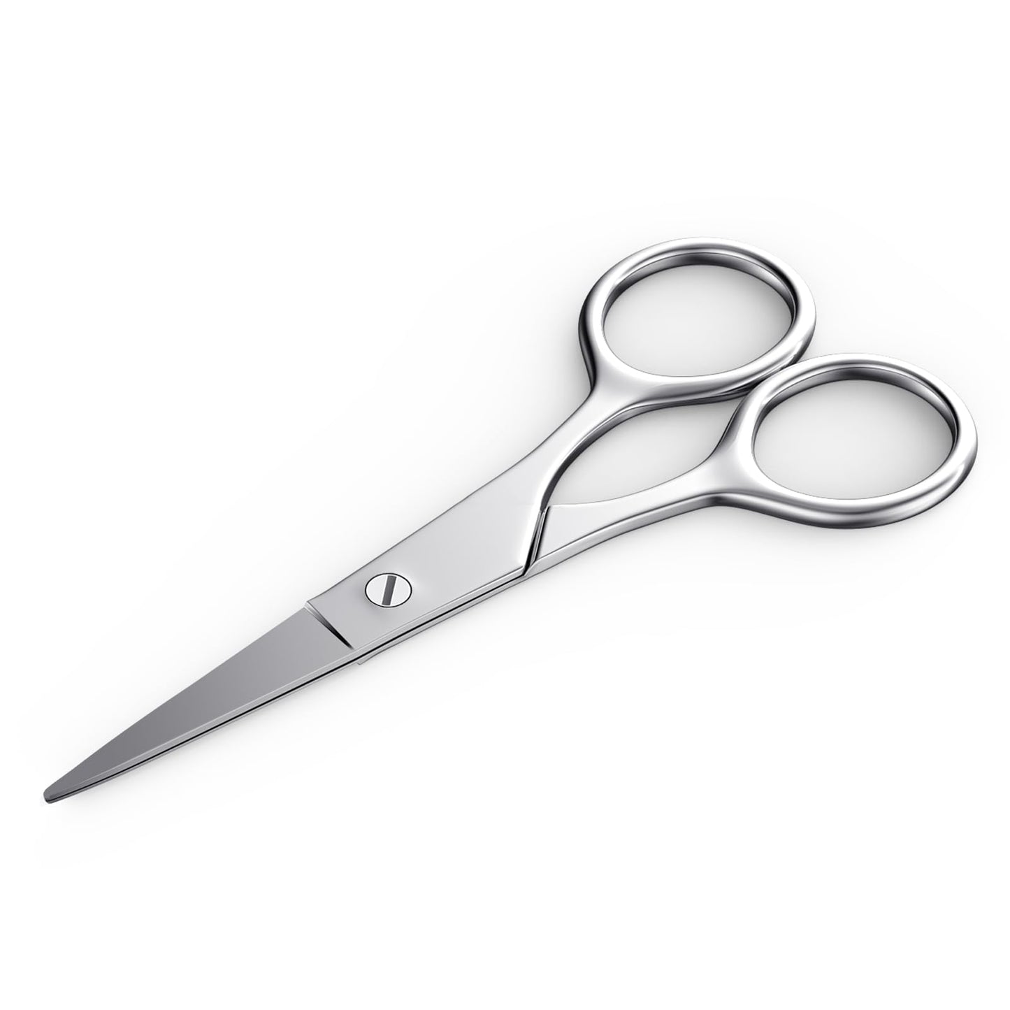 Grooming Scissors, Facial Hair Small Scissors For Men Women - Eyebrow, Nose Hair, Mustache, Beard, Eyelashes and Ear Hair Cutting Scissors- Round Head Safety Scissors For Hair Cutting- Silver.