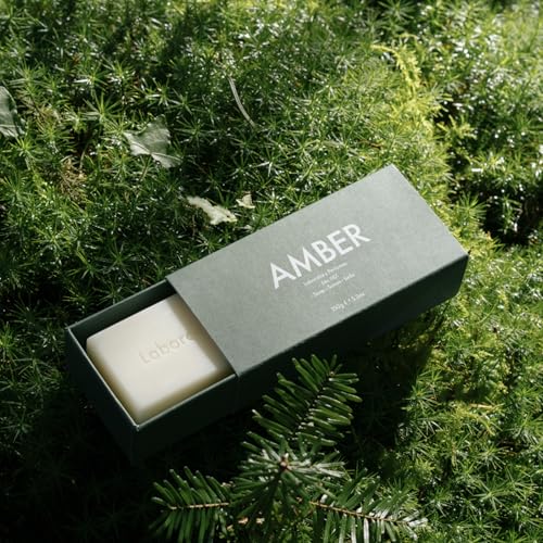 Laboratory Perfumes Amber Soap Bar | Infused with Amber Fragrance | Enriched with Shea Butter & Jojoba Oil | Palm Oil-Free, Plastic-Free & Skin-Kind (150g)