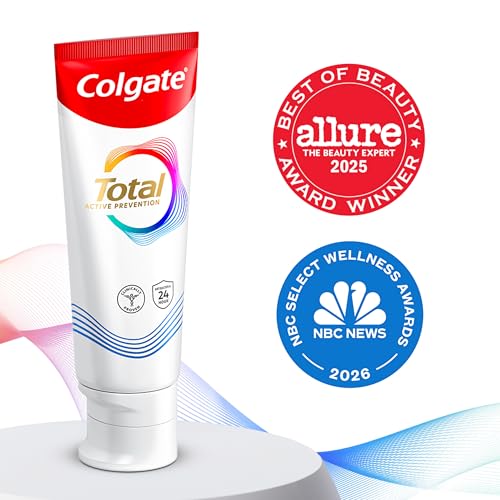 Colgate Total Whitening Toothpaste with Fluoride, Mint - 5.1 oz (4 Pack)