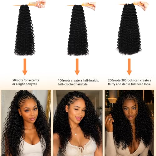 AMUMI 14-Inch Curly Crochet Hair for Black Women - 100 Strands