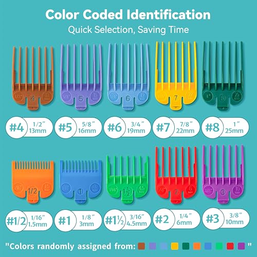 10 Professional Hair Clipper Guards for Wahl Clippers with Organizer