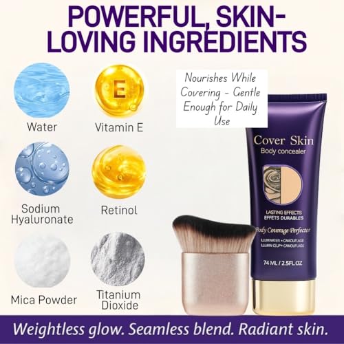 Waterproof Body Concealer with Brush for Flawless Coverage