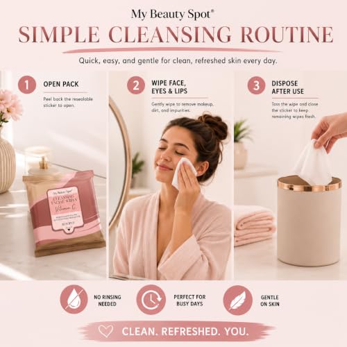My Beauty Spot Cleansing Facial Wipes 4 Pack - 120 Makeup Remover Wipes