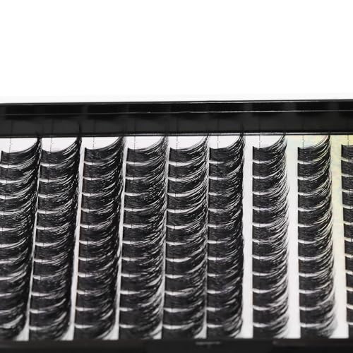 Hannahool 120pcs D Curl Individual Wide Stem Cluster DIY Eye Lashes Extensions Mixed 10-12-14-16mm/14-16-18mm/12-14-16mm Makeup Dramatic Volume Lashes (mixed 12-14-16mm)