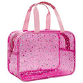 Clear Star Makeup Bag with Handle - 12x5x8 inch PVC