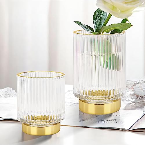 Crystal Makeup Brush Holder Organizer with Striped Design