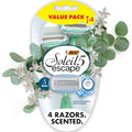 BIC Soleil 5 Escape Scented Women's Disposable Razors, 5 Blades, Comfortable Shave, Jasmine & Eucalyptus Scented Handle Shaving Razors for Women, 4 Count