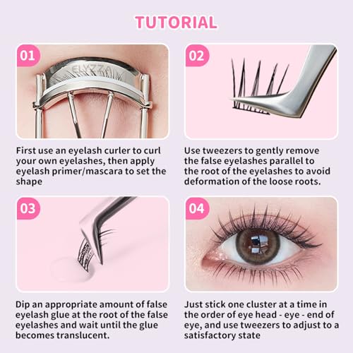 ELYZZA Idol Lash Extension Clusters 10-12mm C+ Curl Natural Look