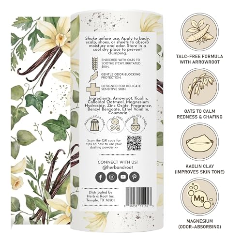 Herb & Root Talc Free Body Dusting Powder - Vanilla