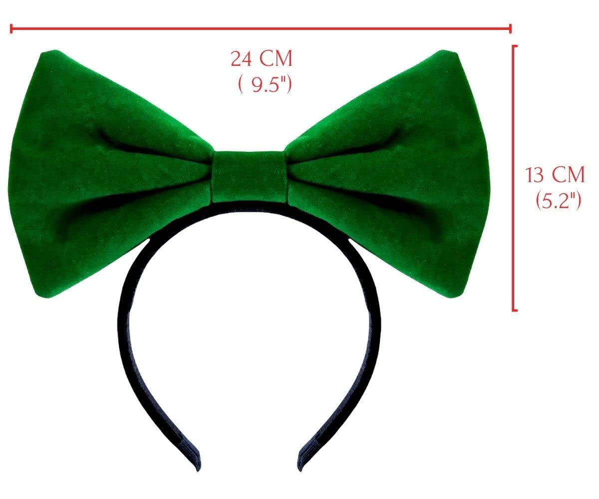 Products4ushop Velvet Green Bow Headbands Christmas Party : H2 (Velvet Bow - Green)