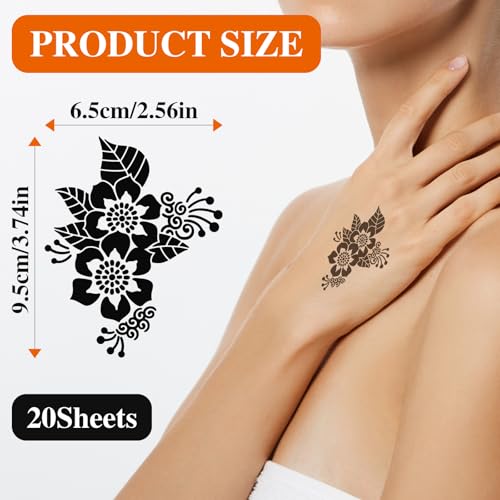 20 Sheet Reusable Tattoo Stencil Kit – Mehndi Templates