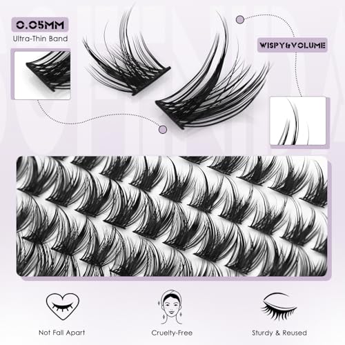 SOFENIDA Wispy Lash Clusters Kit 10-18mm DIY Extensions