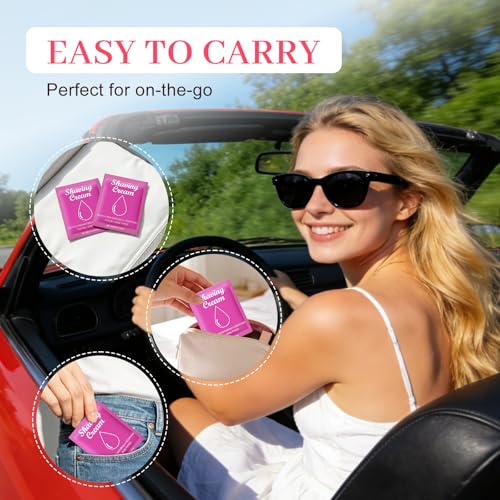 20 Pack Travel Shaving Cream for Women - 0.53oz Disposable Shave Gel