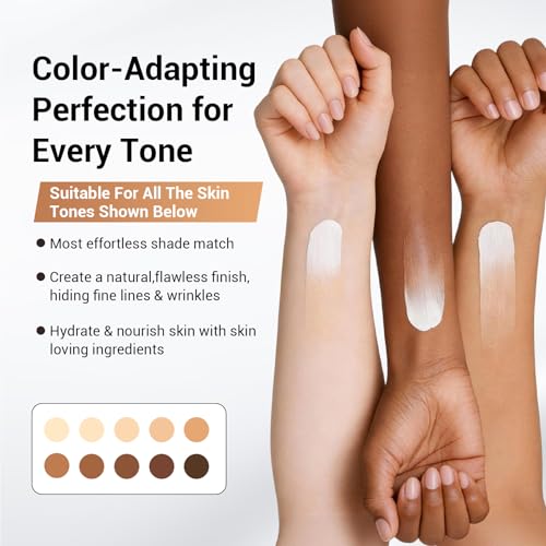 Gaayou Color Changing Foundation with SPF 15 - Buildable Coverage, Hydrating Liquid Makeup
