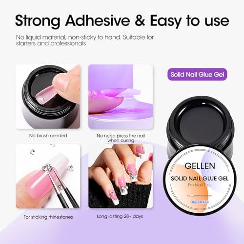 Gellen Pink French Tip Gel Nail Kit 240PCS Short Square Press-On Nails - Variation 240pcs-Pink Short Square Tips Kit