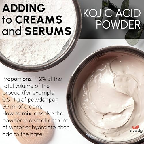 Kojic Acid Powder 4 oz for Skincare Products and Homemade Cosmetics, DIY Lotions, Creams, Serums, Soaps