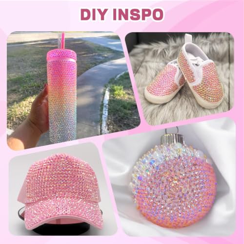 20,000 Pcs Pink Flatback Rhinestones Bedazzling Kit with B7000 Glue