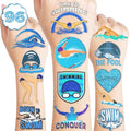 96PCS Swim Team Temporary Tattoos for Kids - 8 Sheets