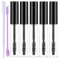 Empty Mascara Tubes, 10ml, 3/5 Pack with Wands, Refillable, Clear, Solid Form, Mini Silicone Spatulas and Pipettes for DIY Cosmetics (5)