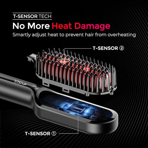 TYMO Hair Straightener Brush - Ionic Compact & Lightweight