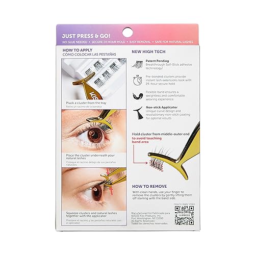 imPRESS Self-Adhesive Press On Lashes - 12mm-14mm, 36 Clusters