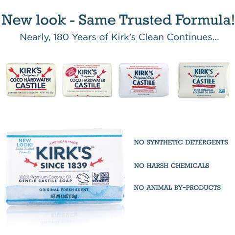 Kirk's Original Coco Castile Bar Soap Original Fresh Scent 4 Ounces (10 Pack)