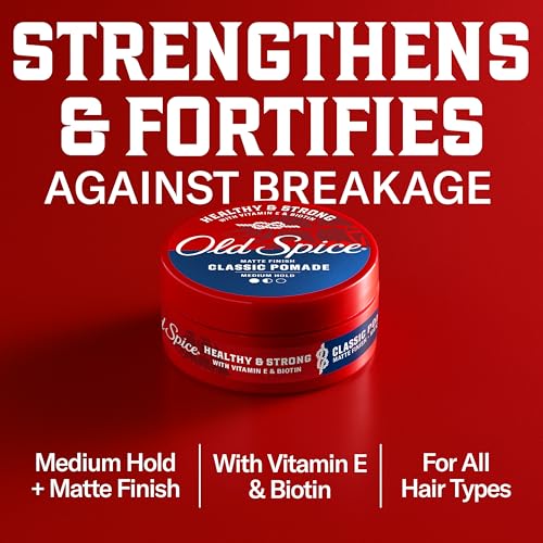 Old Spice Mens Hair Pomade - Medium Hold, Matte Finish, 2.22 oz