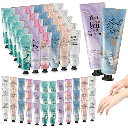 72pcs Mini Body Lotion Bulk Christmas Stocking Stuffers Inspirational Employee Appreciation Team Gifts for Women Travel Size Dry Skin Hand Cream Lotion for Teachers Day Christmas Staff Coworker Women