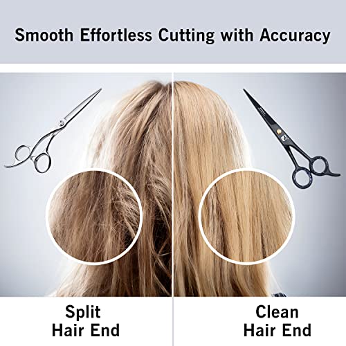 Jimy Professional Hair Scissors 6.5" Stainless Steel Sharp - Smooth Razor Edge Series Shears for Hair Cutting, Hair Cut Scissor for Women & Men and Salon (Barber Scissors)