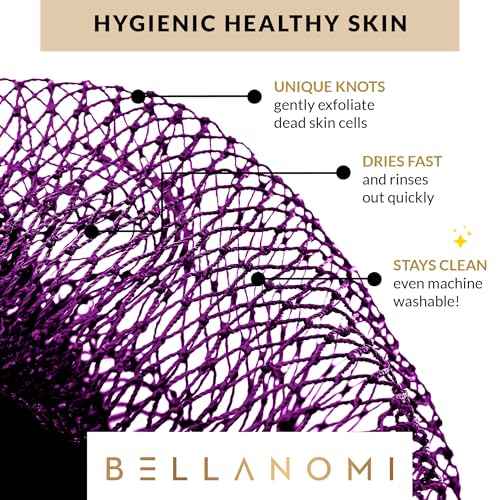 Bellanomi African Exfoliating Net Sponge, Authentic, Ethically sourced from Nigeria, 45 inches Long, Back Scrubber for Daily use (Indigo)