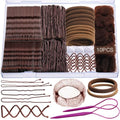 Brown Bobby Pins Hair Kit 11 Styles with Hair Nets & Spiral Pins